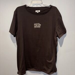 Ruxen‎ Brown Short Sleeve T-Shirt  Embroidered Paradise Logo Men's Size 2XL